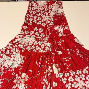 Floral Red Midi Dress